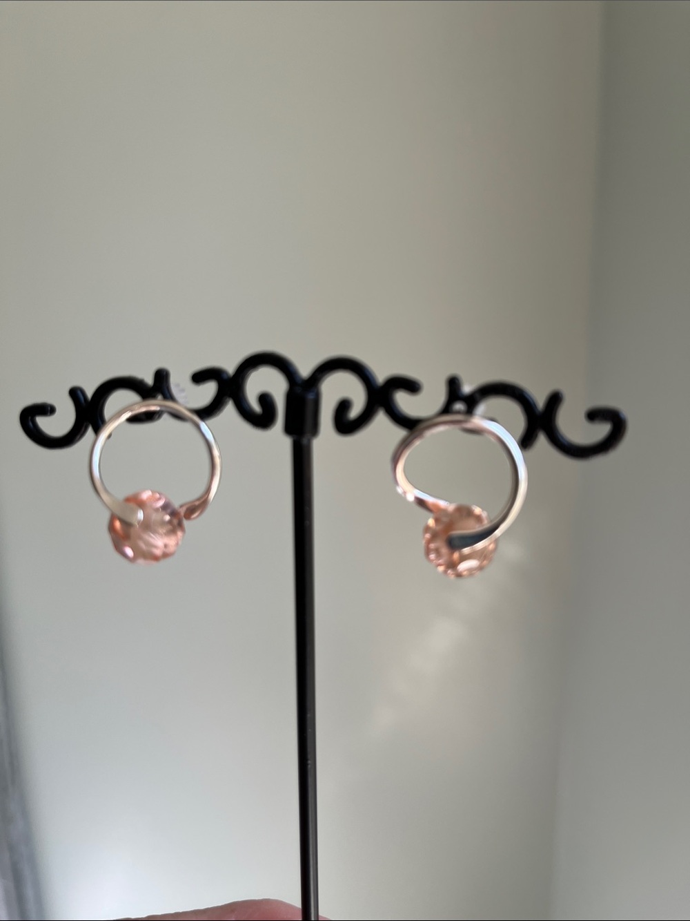 Faced Glass Hoop Earrings - Women Jewelry